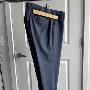 Hugo Boss Navy/Black Checkered Wool Dress Pants, 34x30